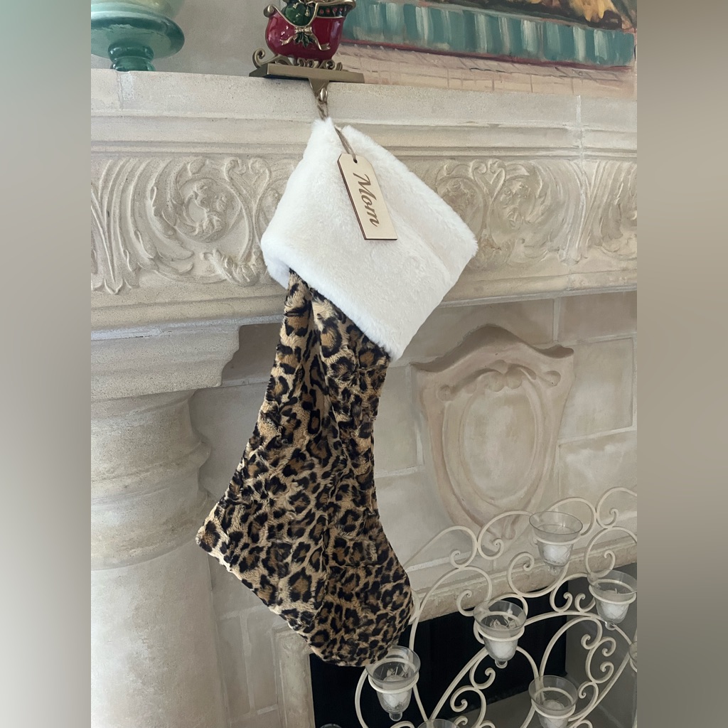 Brand New Unused “Mom” Leopard Print Stocking